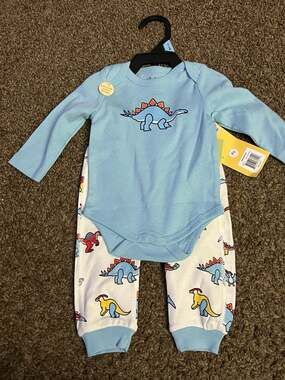 Monica + Andy Organic Dinosaur Bodysuit and Pants Set 3-6M